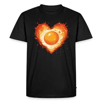 Fried egg is love - Men's Premium Organic T-Shirt - black - Front - Nico (187cm)