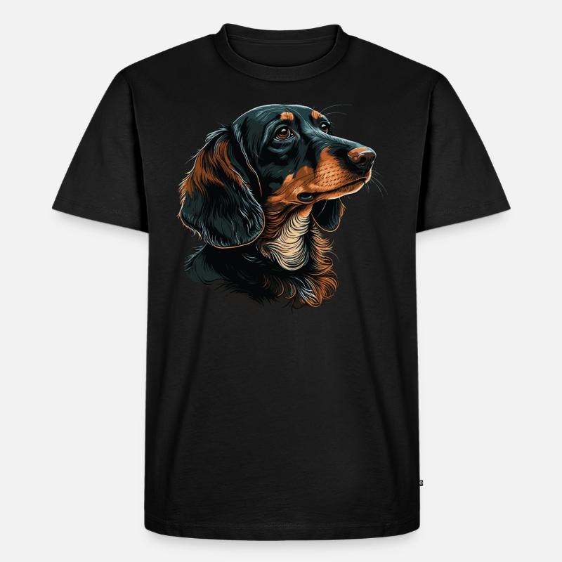 Dackel - Männer Premium Bio T-Shirt - Schwarz