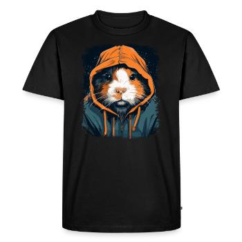 Cochon d’Inde Hip Hop Cool - T-shirt Premium bio Homme - noir - Devant - Nico (187cm)