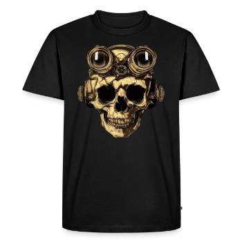 Dieselpunk Zombie Skull - Men's Premium Organic T-Shirt - black - Front - Nico (187cm)