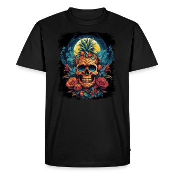 Pineapple Punk Skull - Men's Premium Organic T-Shirt - black - Front - Nico (187cm)