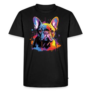 Bouledogue français mignon - T-shirt Premium bio Homme - noir - Devant - Nico (187cm)