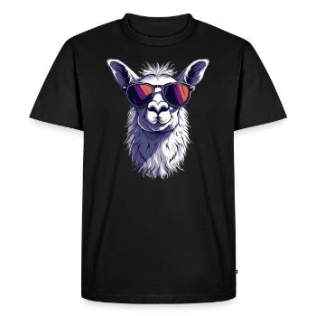Drôle de lama alpaga - T-shirt Premium bio Homme - noir - Devant - Nico (187cm)