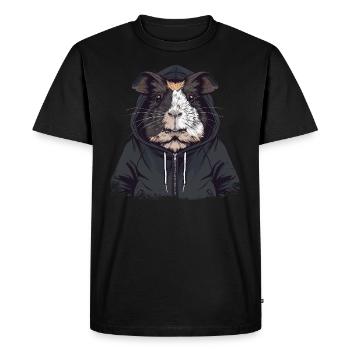 Cochon d’Inde Hip Hop Cool - T-shirt Premium bio Homme - noir - Devant - Nico (187cm)