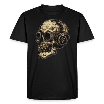 Dieselpunk Zombie Skull - Men's Premium Organic T-Shirt - black - Front - Nico (187cm)
