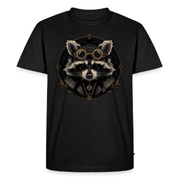 Cool Dieselpunk Raton laveur - T-shirt Premium bio Homme - noir - Devant - Nico (187cm)