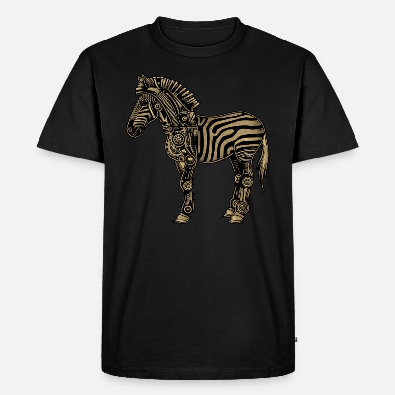 Zebra Steampunk - Männer Premium Bio T-Shirt - Schwarz
