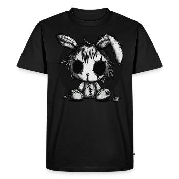 Mignon lapin effrayant - T-shirt Premium bio Homme - noir - Devant - Nico (187cm)