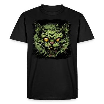 Zombie Cat - Men's Premium Organic T-Shirt - black - Front - Nico (187cm)