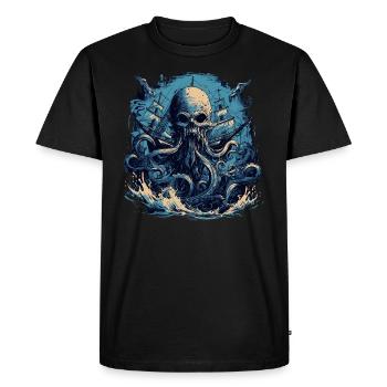 Monstre marin - T-shirt Premium bio Homme - noir - Devant - Nico (187cm)