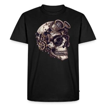 Dieselpunk Zombie Skull - Men's Premium Organic T-Shirt - black - Front - Nico (187cm)