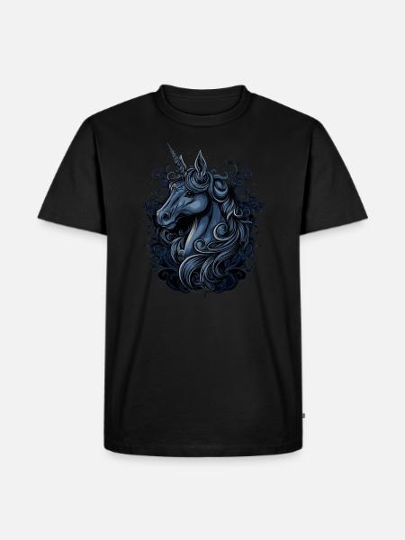 Einhorn Fantasy - Männer Premium Bio T-Shirt - Schwarz