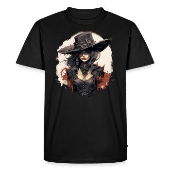 Emo Cowboy Steampunk Girl - Men's Premium Organic T-Shirt - black - Front - Nico (187cm)