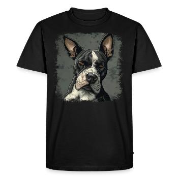 Bull terrier - T-shirt Premium bio Homme - noir - Devant - Nico (187cm)