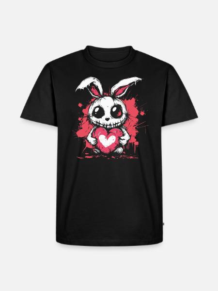 Mignon lapin effrayant - T-shirt Premium bio Homme - noir