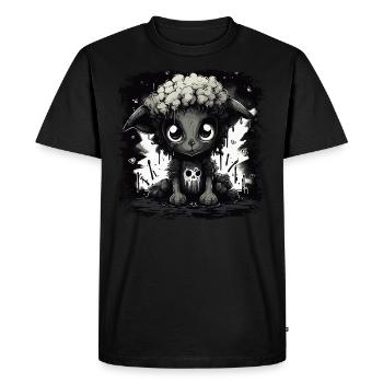 Cute Black Gothic Sheep - Men's Premium Organic T-Shirt - black - Front - Nico (187cm)