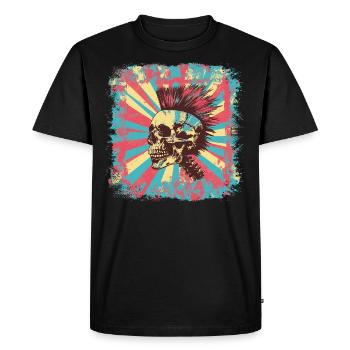 Punk Zombie Mohawk - T-shirt Premium bio Homme - noir - Devant - Nico (187cm)