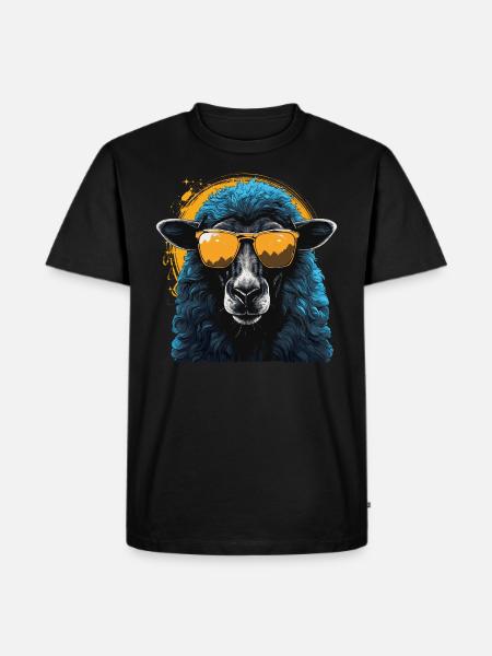 Cool sheep with sunglasses - Men's Premium Organic T-Shirt - black