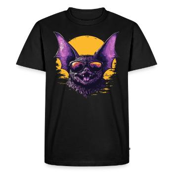 Drôle de chauve-souris - T-shirt Premium bio Homme - noir - Devant - Nico (187cm)