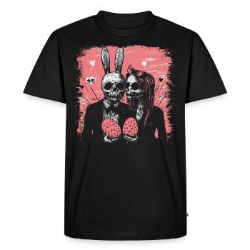 Spooky Easter couple - Men's Premium Organic T-Shirt - black - Front - Nico (187cm)