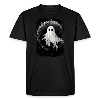 Funny Bed Sheet Ghost - Men's Premium Organic T-Shirt - black - Front - Nico (187cm)