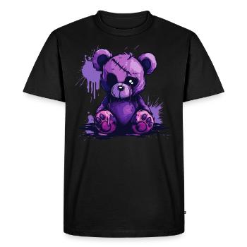 Cute Creepy Teddy Bear - Men's Premium Organic T-Shirt - black - Front - Nico (187cm)