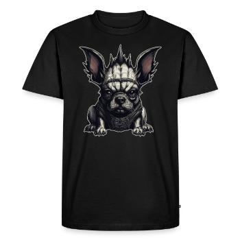 Gothic French Bulldog - Men's Premium Organic T-Shirt - black - Front - Nico (187cm)