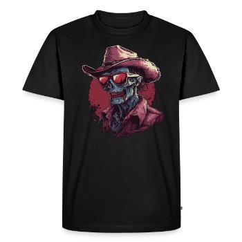 Cow-boy effrayant - T-shirt Premium bio Homme - noir - Devant - Nico (187cm)