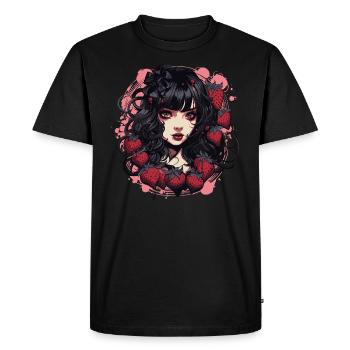 Emo Gothique Fraises Fille - T-shirt Premium bio Homme - noir - Devant - Nico (187cm)