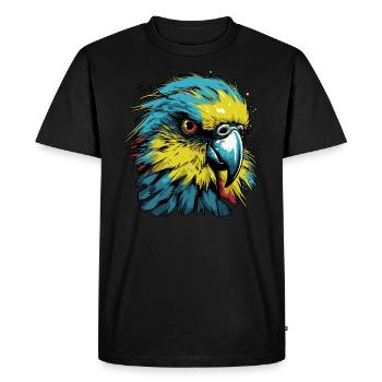 Perruche ondulée - T-shirt Premium bio Homme - noir - Devant - Nico (187cm)