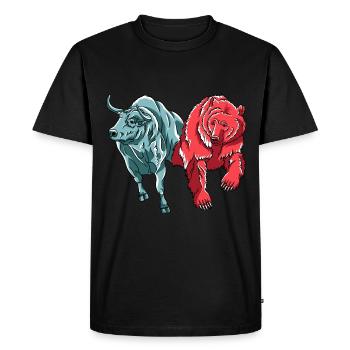 Bull Vs. Bear Crypto Chart Cryptocurrency Hodler - Men's Premium Organic T-Shirt - black - Front - Nico (187cm)