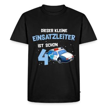 4 Anniversaire Police 4 ans - T-shirt Premium bio Homme - noir - Devant - Nico (187cm)