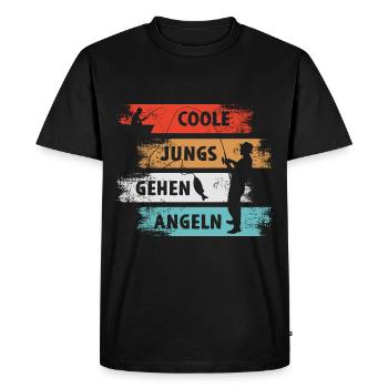 Cool Guys Go Fishing Angler - Men's Premium Organic T-Shirt - black - Front - Nico (187cm)