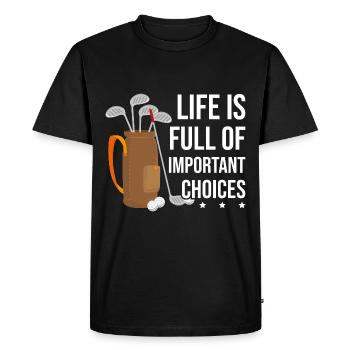 Golf Golf Clubs Golfer - Men's Premium Organic T-Shirt - black - Front - Nico (187cm)