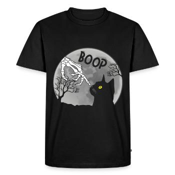 Boop Skeleton Cat Halloween - Men's Premium Organic T-Shirt - black - Front - Nico (187cm)