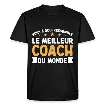 voici à quoi ressemble le coach parfait - T-shirt Premium bio Homme - noir - Devant - Nico (187cm)