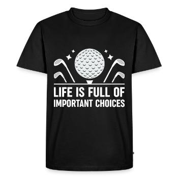 Golf Golf Clubs Golfer - Men's Premium Organic T-Shirt - black - Front - Nico (187cm)