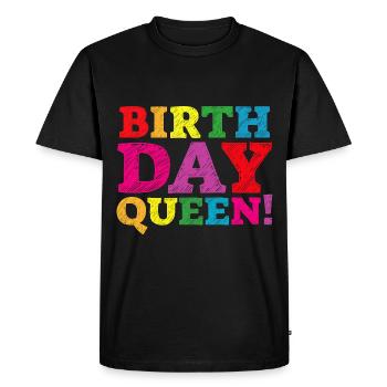 Fille Anniversaire Anniversaire Reine! Fille - T-shirt Premium bio Homme - noir - Devant - Nico (187cm)