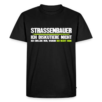 Constructeur de routes drôle disant construction de routes - T-shirt Premium bio Homme - noir - Devant - Nico (187cm)