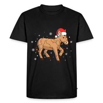 Âne Noël - T-shirt Premium bio Homme - noir - Devant - Nico (187cm)