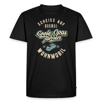 Fuck on normal, cool grandpa ride camper - Men's Premium Organic T-Shirt - black - Front - Nico (187cm)