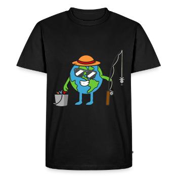 Pêche de la Terre Journée de la Terre Journée de l’environnement De la Terre - T-shirt Premium bio Homme - noir - Devant - Nico (187cm)