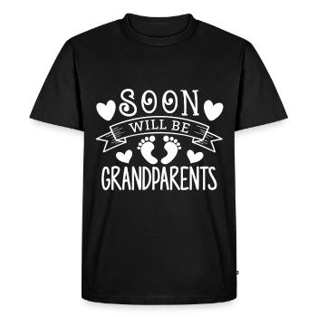 Bientôt nous serons grand-mère et grand-père, nous serons grands-parents - T-shirt Premium bio Homme - noir - Devant - Nico (187cm)