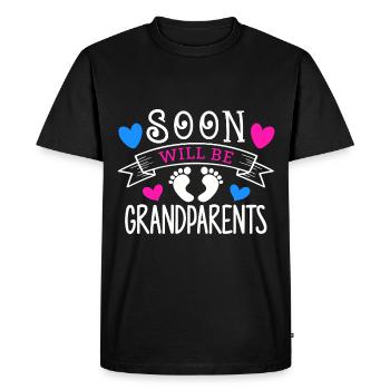 Soon we will be grandma and grandpa, we will be grandparents - Men's Premium Organic T-Shirt - black - Front - Nico (187cm)