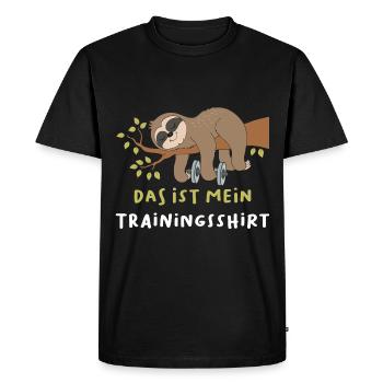 Chemise d’entraînement de paresseux - T-shirt Premium bio Homme - noir - Devant - Nico (187cm)
