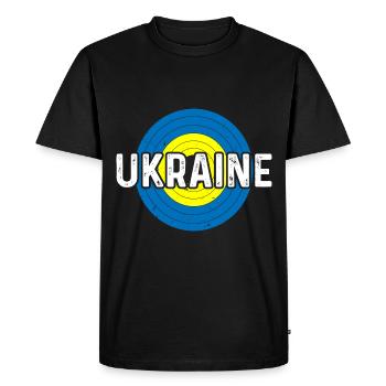 Ukraine Rainbow Peace Freedom Love Peace - Men's Premium Organic T-Shirt - black - Front - Nico (187cm)