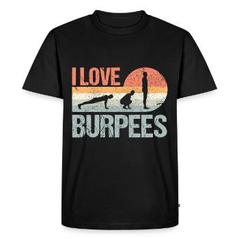 Burpees I Love Burpees - T-shirt Premium bio Homme - noir - Devant - Nico (187cm)