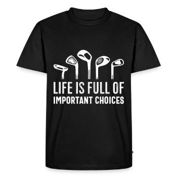 Golf Golf Clubs Golfer - Men's Premium Organic T-Shirt - black - Front - Nico (187cm)