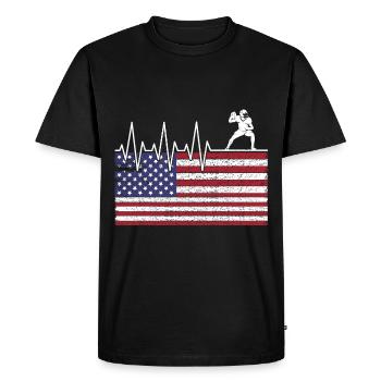 Drapeau des États-Unis Football américain - T-shirt Premium bio Homme - noir - Devant - Nico (187cm)