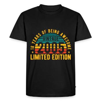 18 ans Millésime 2005 Edition Limitée 18. - T-shirt Premium bio Homme - noir - Devant - Nico (187cm)